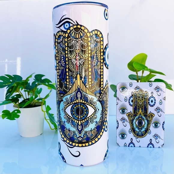 Evil Eye Tumbler, Turkish Evil Eye, Evil Eye Cup, 20 Oz Evil Eye Tumble - Picture 2 of 5